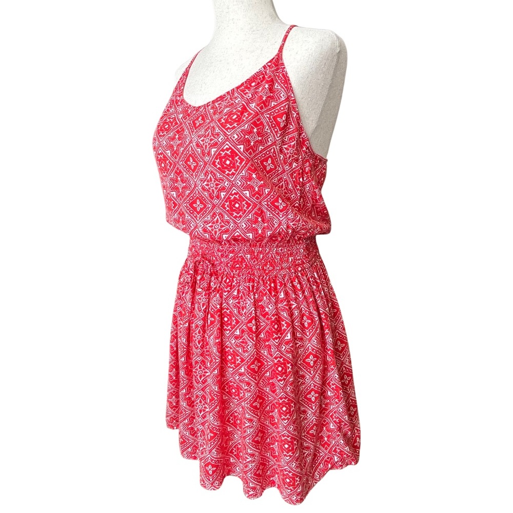 Hollister Casual Mini Dress with Adjustable Spaghetti Straps - S - Red, White